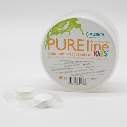 Салфетки прессованные для чистки СА и УВ Aurica PureLine Kids (арт. 410080)